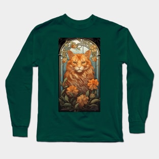 Ginger Snap Art Nouveau Cat Long Sleeve T-Shirt